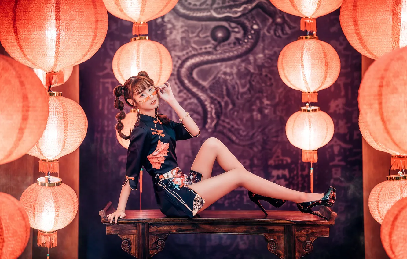 Photo wallpaper look, pose, style, model, portrait, interior, makeup, figure