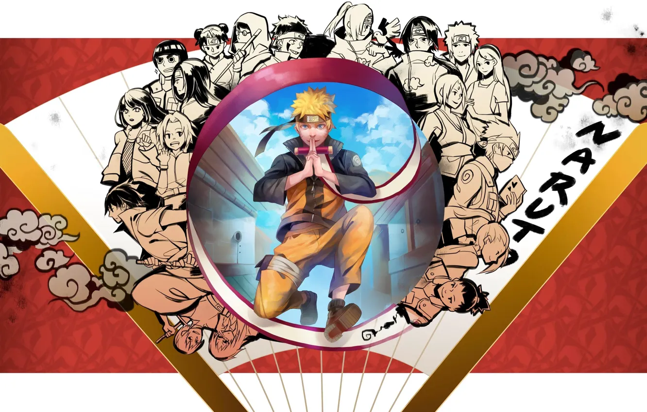 Photo wallpaper Kiba, sword, game, Sasuke, Naruto, Sakura, anime, katana