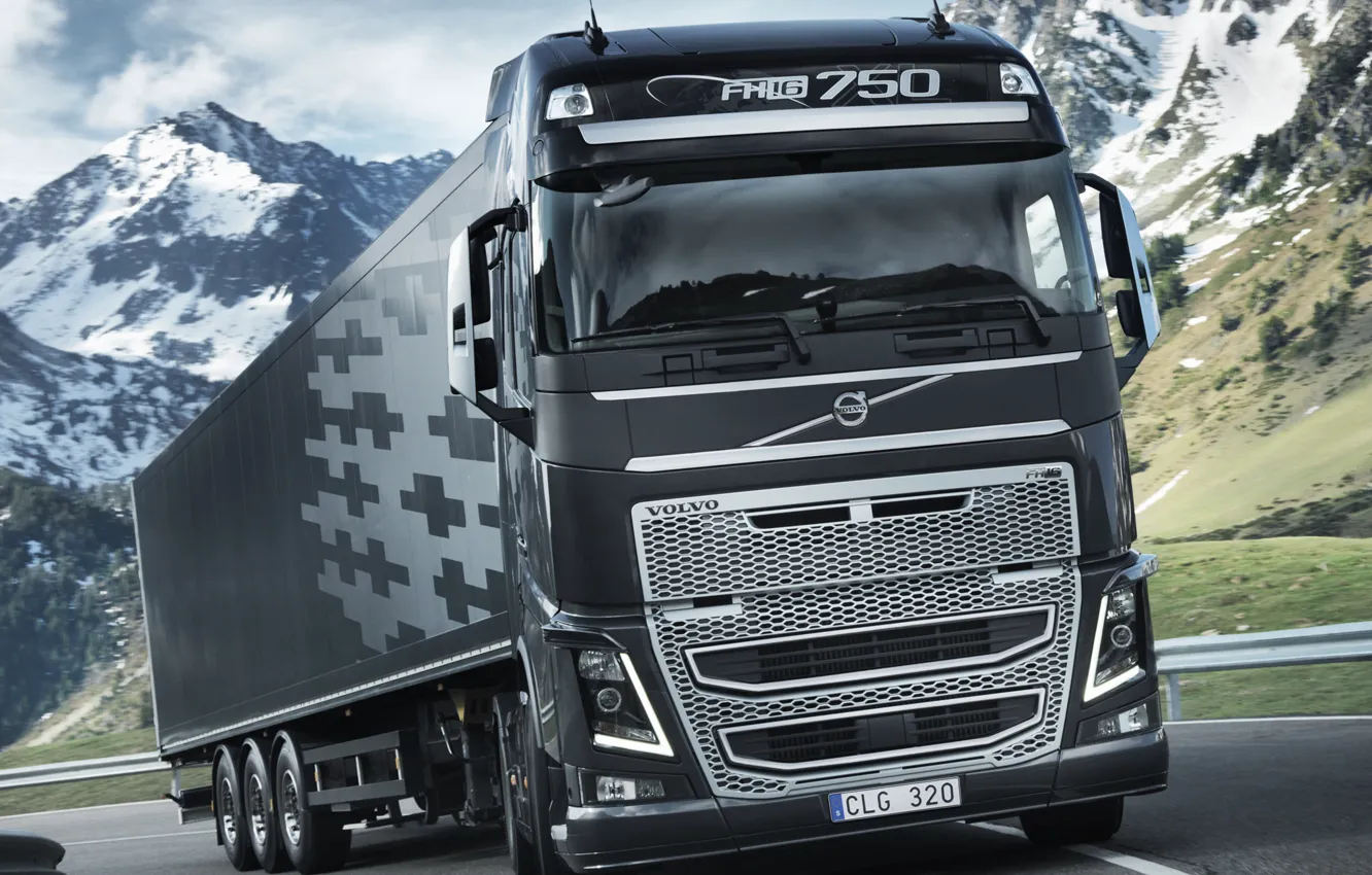 Photo wallpaper road, movement, track, truck, Volvo, 750, the truck, Trak