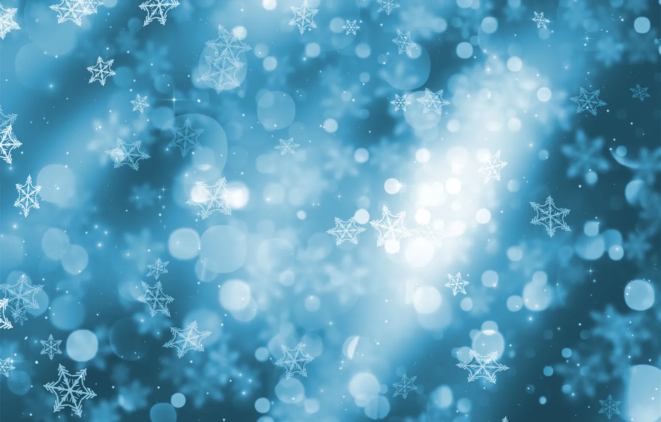 Photo wallpaper winter, snow, snowflakes, background, Christmas, blue, winter, background