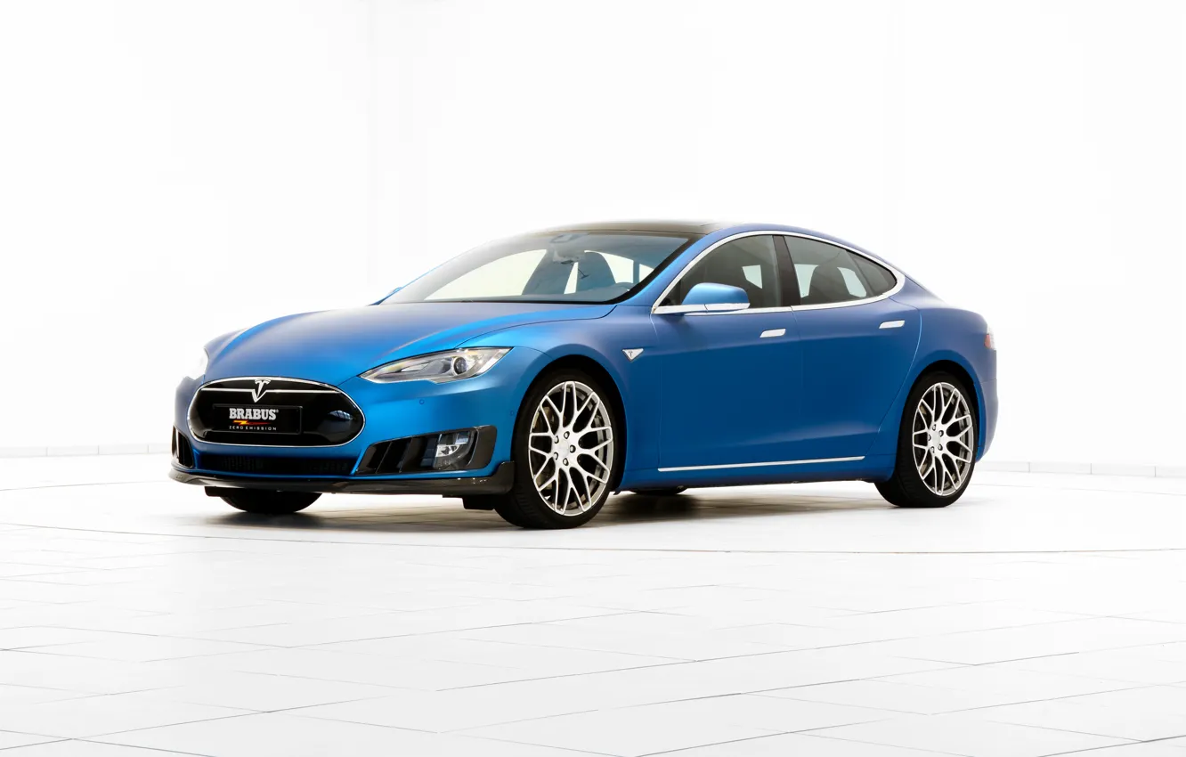 Photo wallpaper background, Brabus, Tesla, Model S, 2015, electrocar