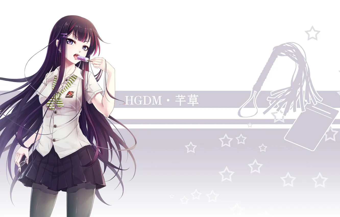 Photo wallpaper look, girl, background, ice cream, form, art, wait, gum