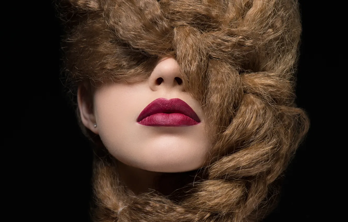 Photo wallpaper girl, hair, portrait