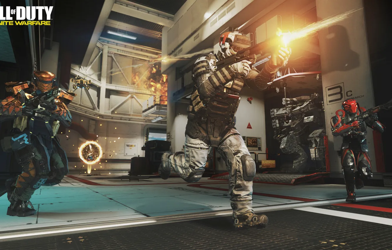 Photo wallpaper gun, Call of Duty, game, weapon, shotgun, suit, Call Of Duty Infinite Warfare