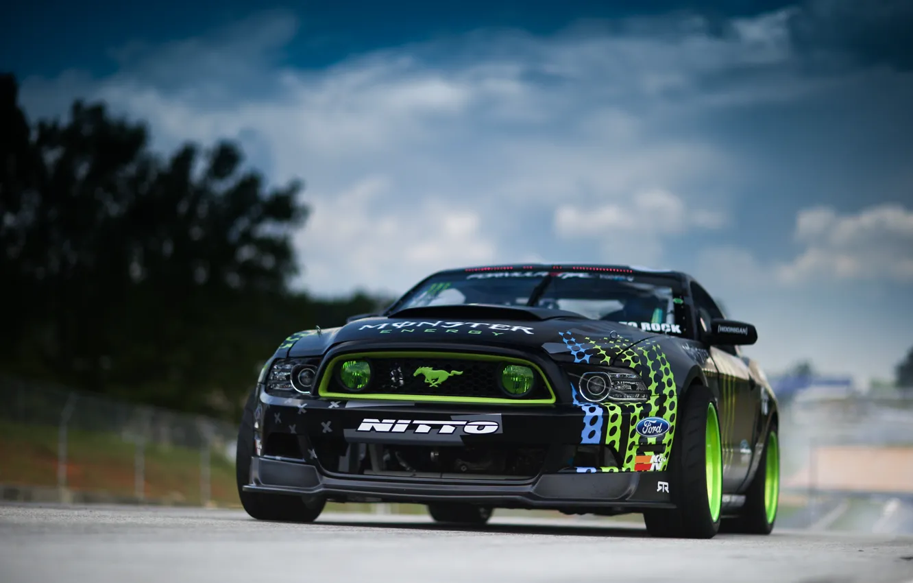 Photo wallpaper Mustang, Ford, Monster Energy, RTR-X, Formula Drift, Vaughn Gittin Jr