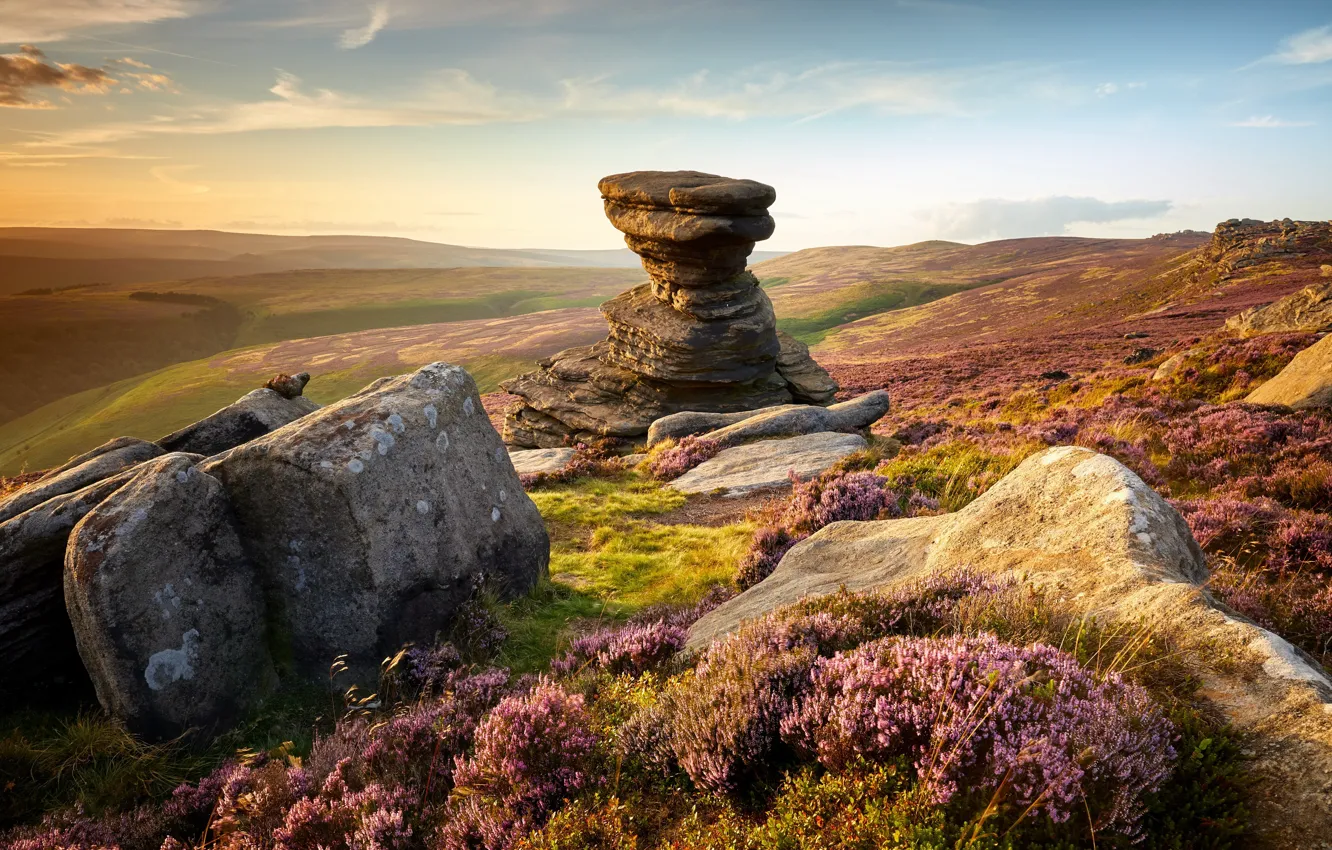 Photo wallpaper summer, mountains, stones, Peak District, Salt Cellar Summer