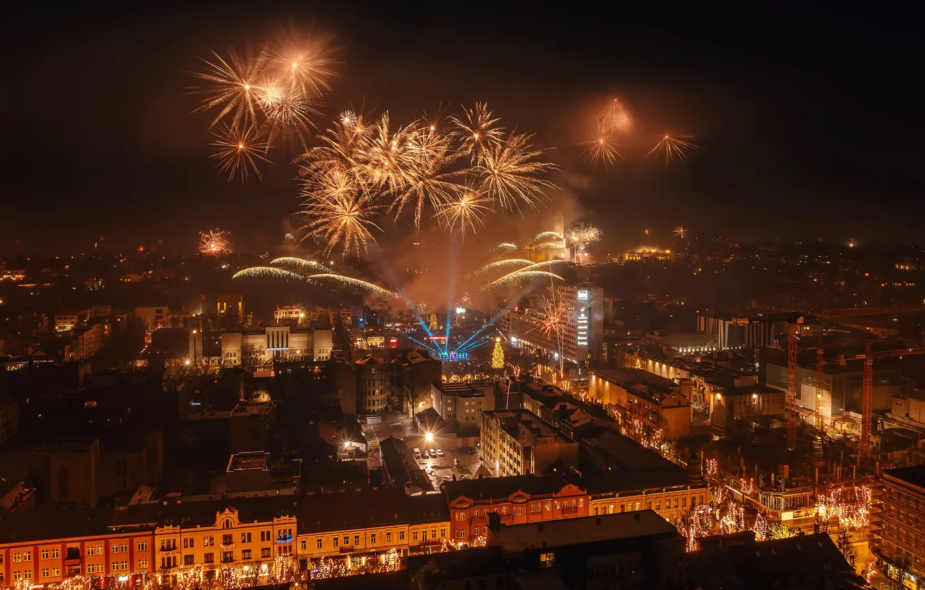 Photo wallpaper Lithuania, Kaunas, New Year