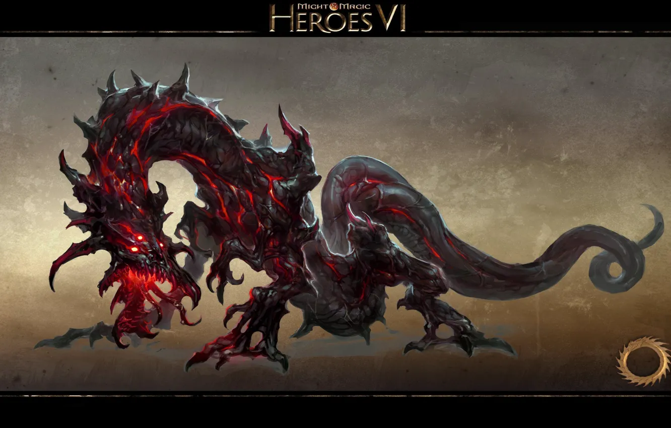Photo wallpaper dragon, chaos, Heroes of might and Magic 6, Might &amp; Magic Heroes VI, Urgash, Urges