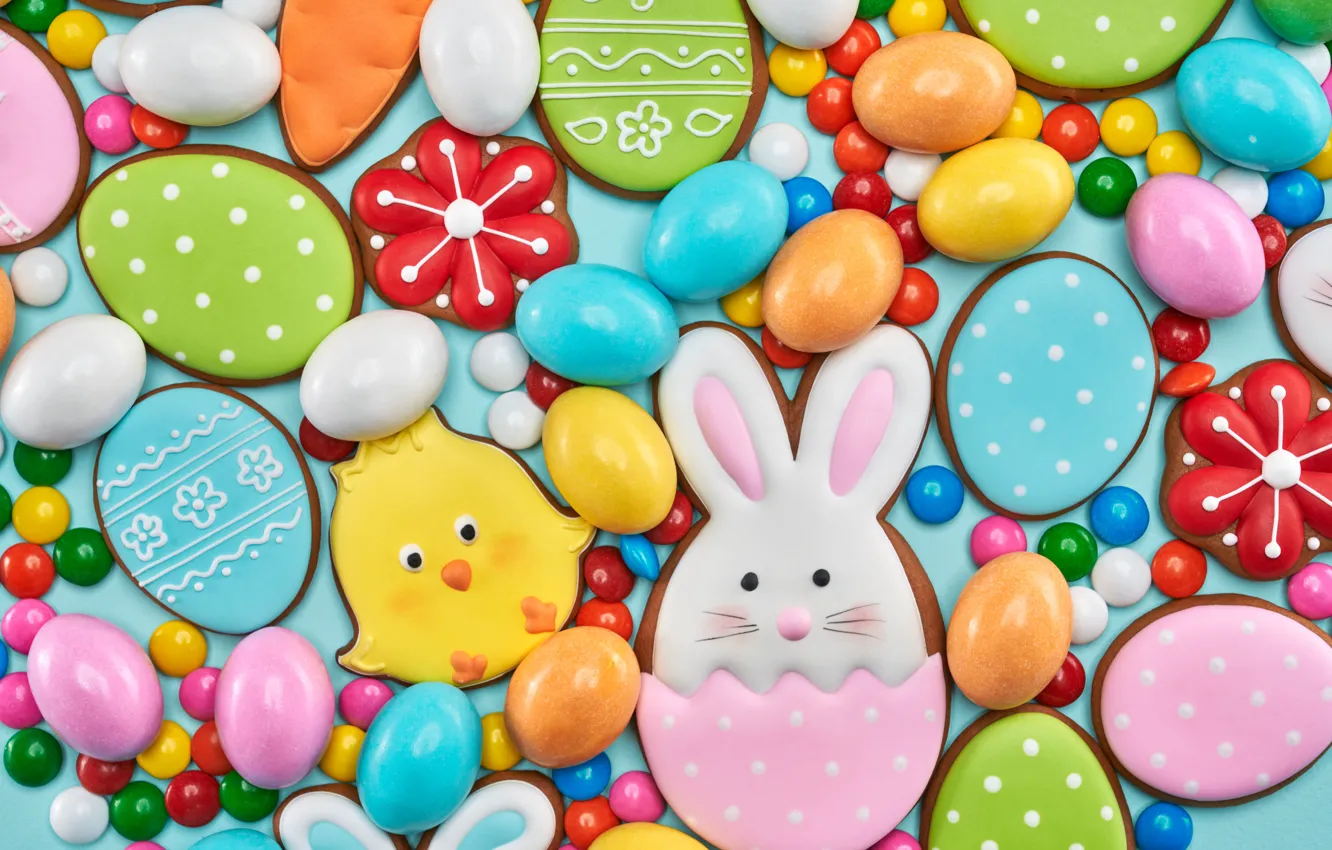 Photo wallpaper holiday, cookies, Easter, pills, peanuts