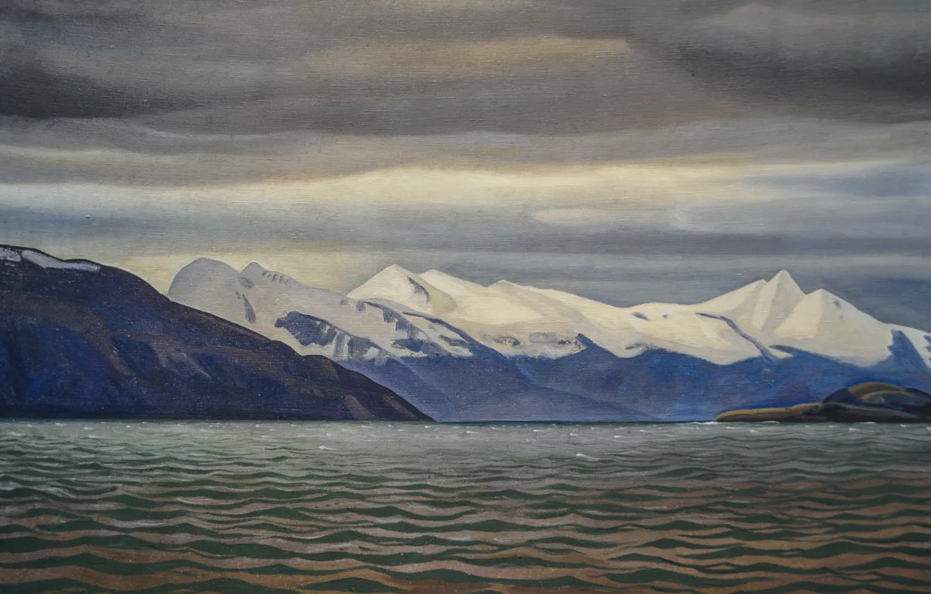 Photo wallpaper sea, mountains, nature, picture, seascape, Rockwell Kent, Rockwell Kent