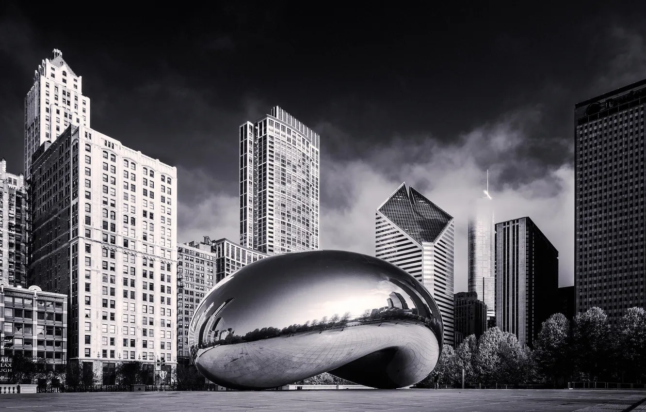 Photo wallpaper Park, building, skyscrapers, Chicago, America, Chicago, Lincoln Park, america