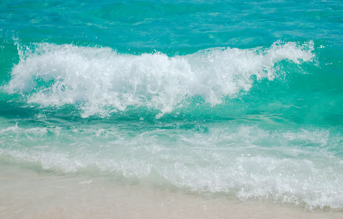 Photo wallpaper sand, sea, wave, beach, summer, foam, stay, shore