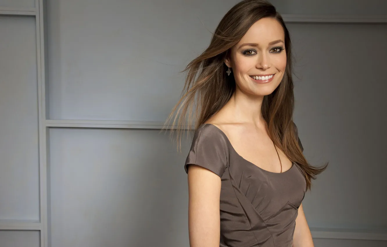 Photo wallpaper look, pose, smile, background, actress, background, hair, pose