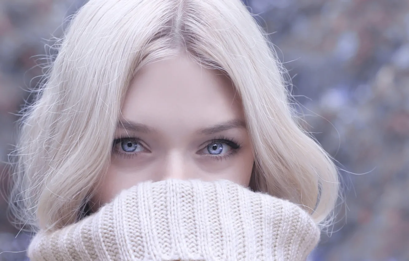 Photo wallpaper look, face, portrait, blonde, blue eyes