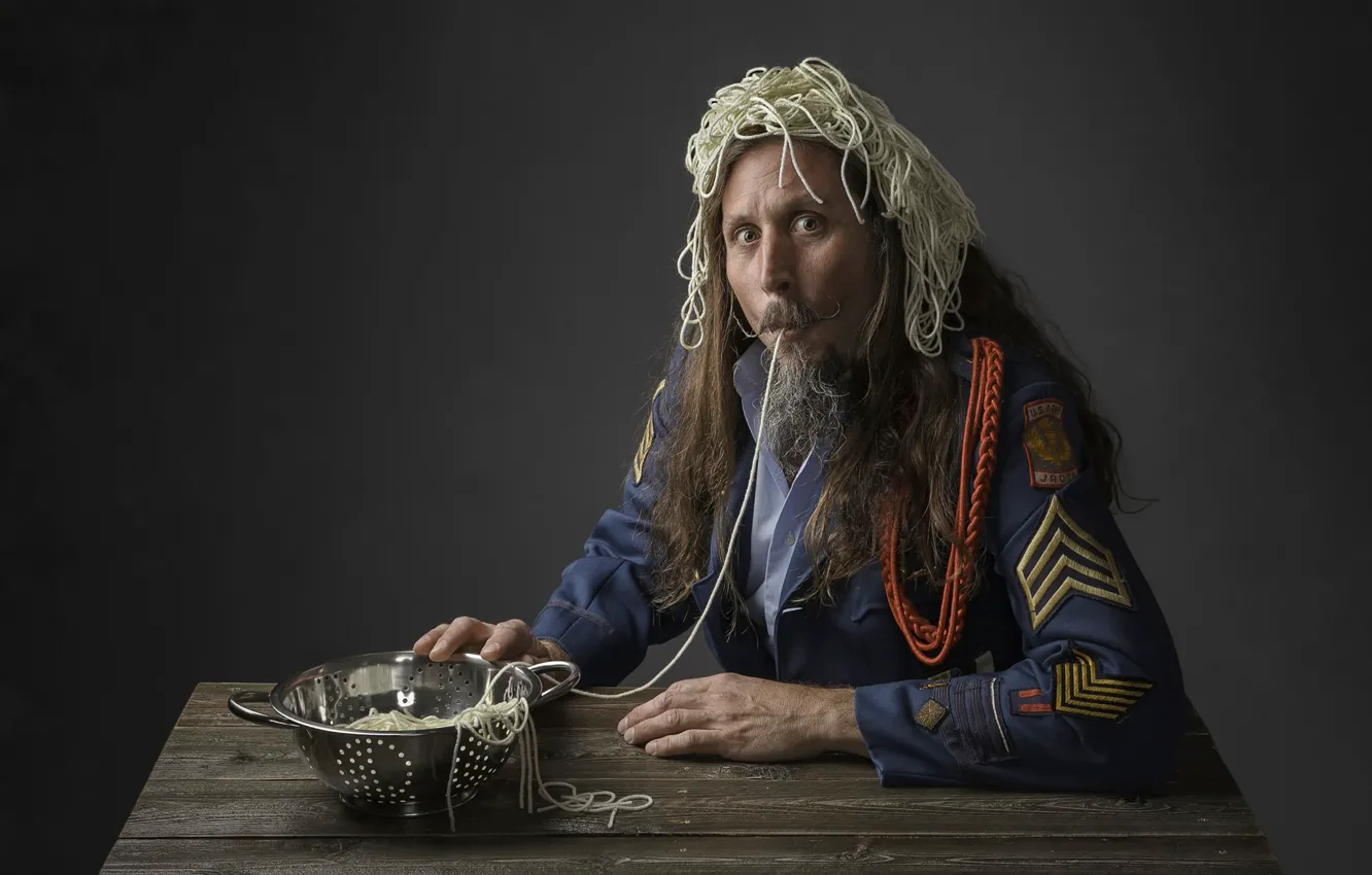 Photo wallpaper man, humor, form, Captain Spaghetti