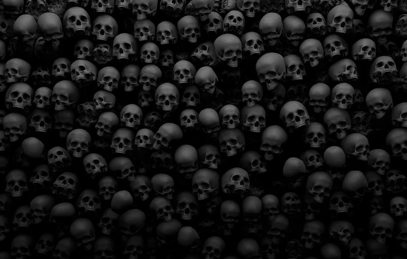 Photo wallpaper death, background, skull, a lot