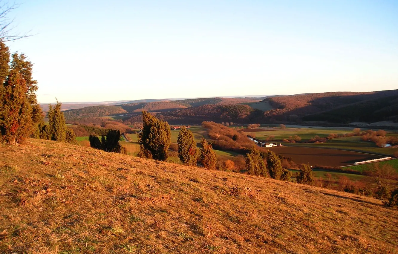 Photo wallpaper colors, autumn, hills