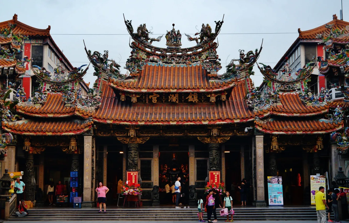 Photo wallpaper China, China, characters, architecture, Chinese, Buddhist temple