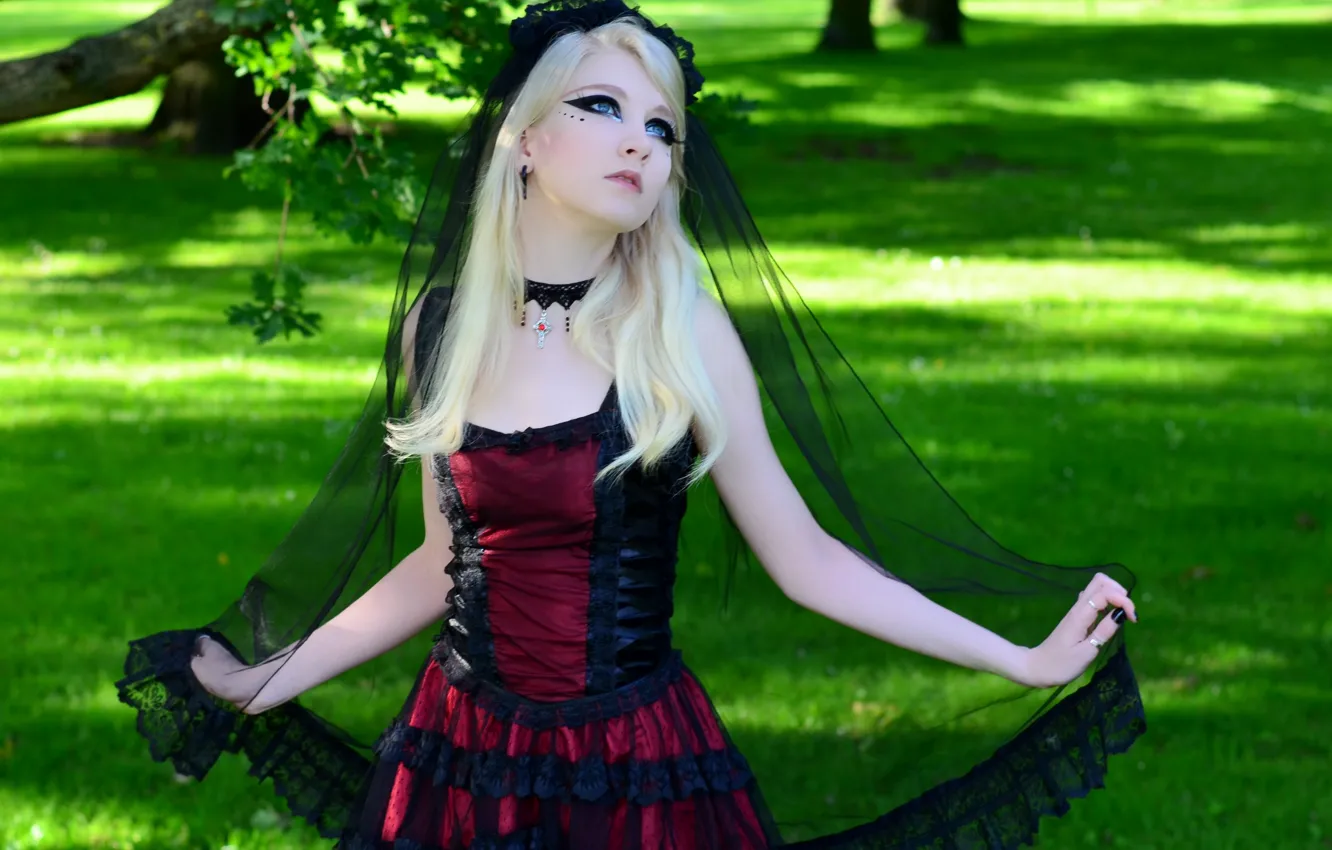 Photo wallpaper girl, nature, model, beauty, blonde, hood, Outside, Maria Amanda Schaub