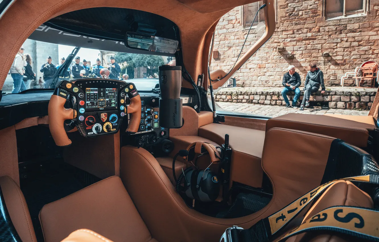 Photo wallpaper Porsche, interior, gray, 963, RSP