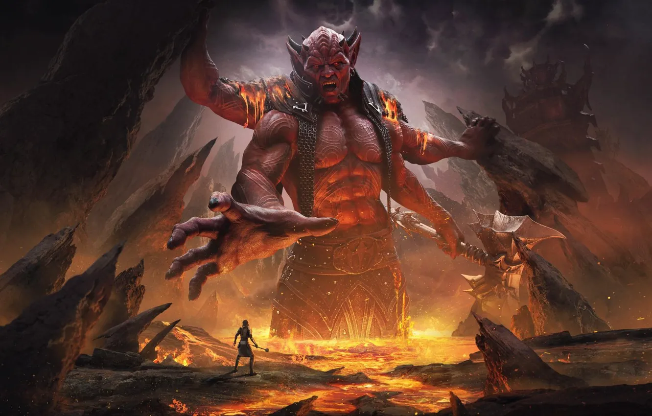 Photo wallpaper The Elder Scrolls Online, tes online, Daedra, Merunes Dagon, THE ELDER SCROLLS ONLINE: DEADLANDS