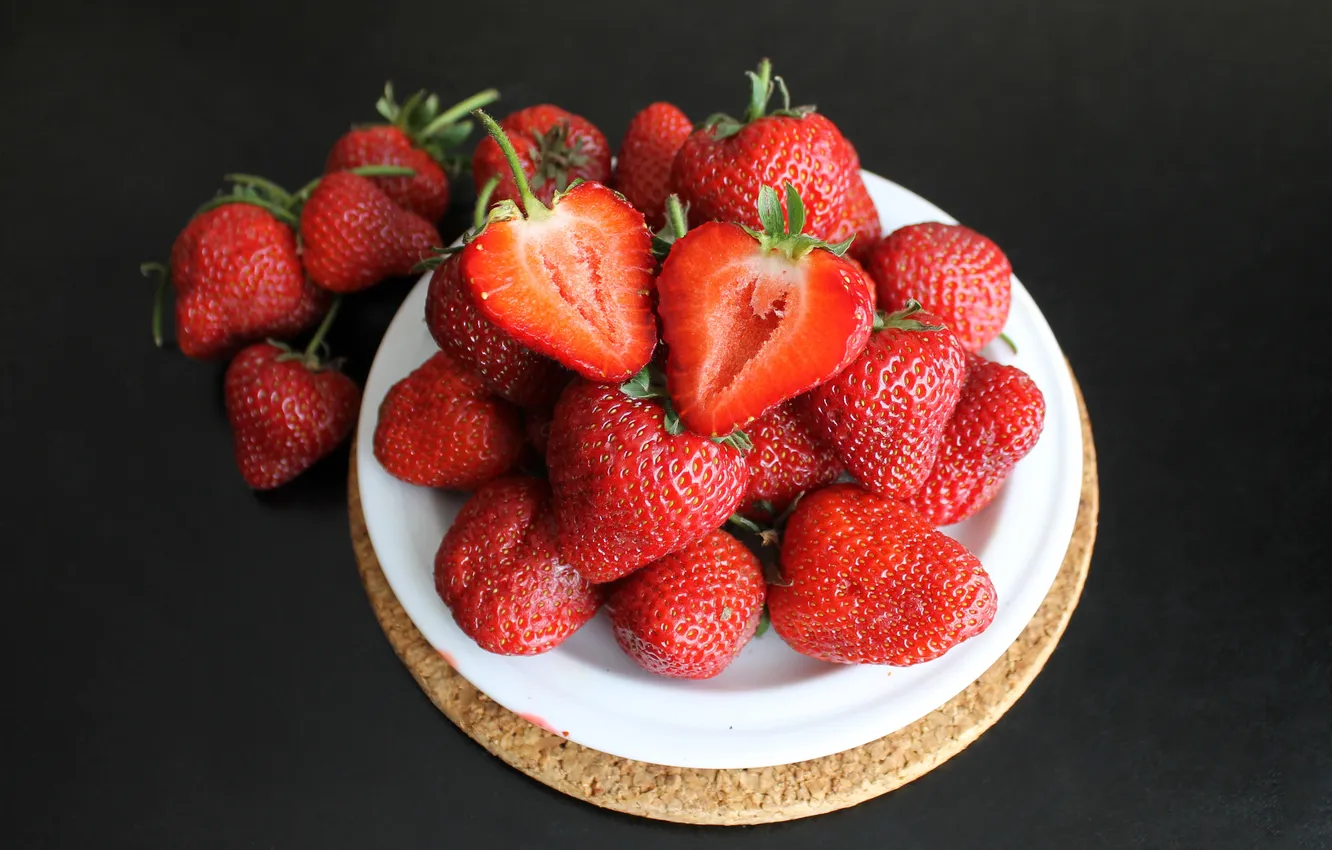 Photo wallpaper berries, strawberry, dessert, strawberry, fresh berries