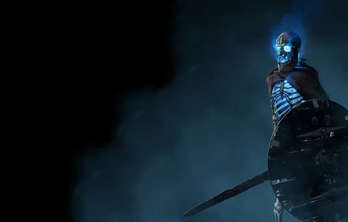 Photo wallpaper sword, shield, undead, Helmet Wendel 14, Joan Francesc Oliveras Pallerols, DRAUGR, DRAUGR, Guardian of the …