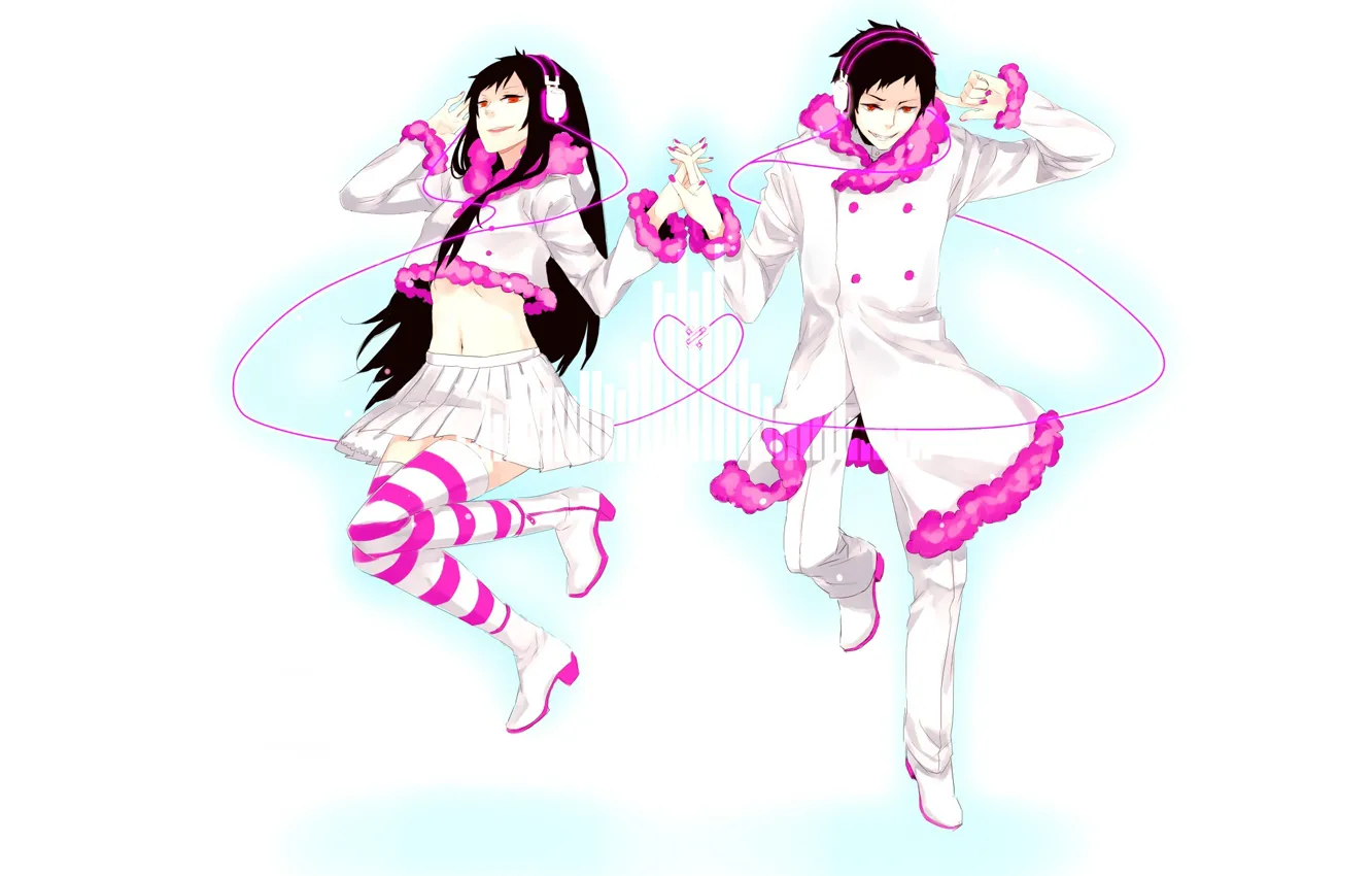 Photo wallpaper girl, art, guy, Durarara, Durarara, Of Izaya Orihara