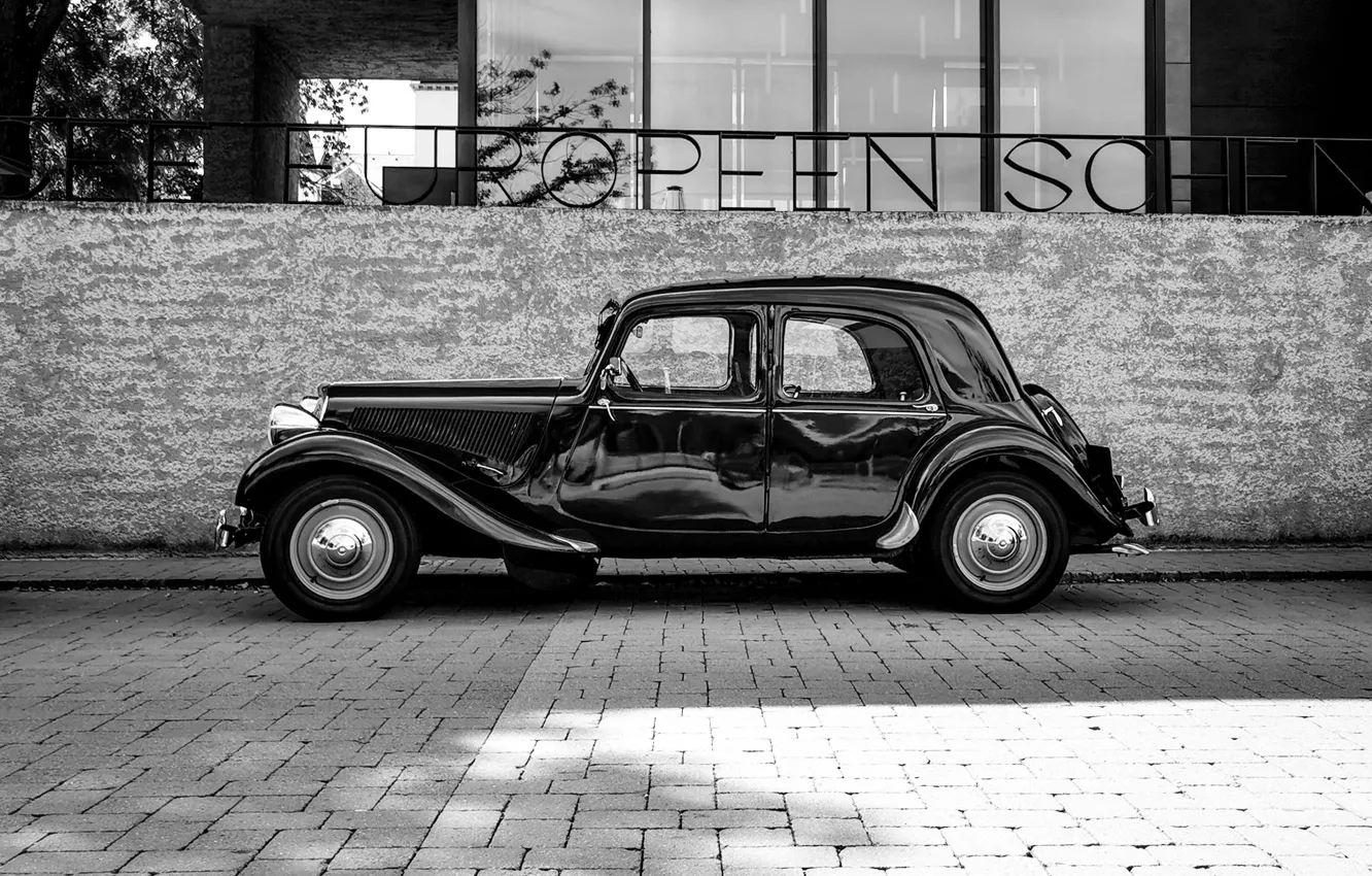 Photo wallpaper black & white, oldtimer, Jaimy Willemse