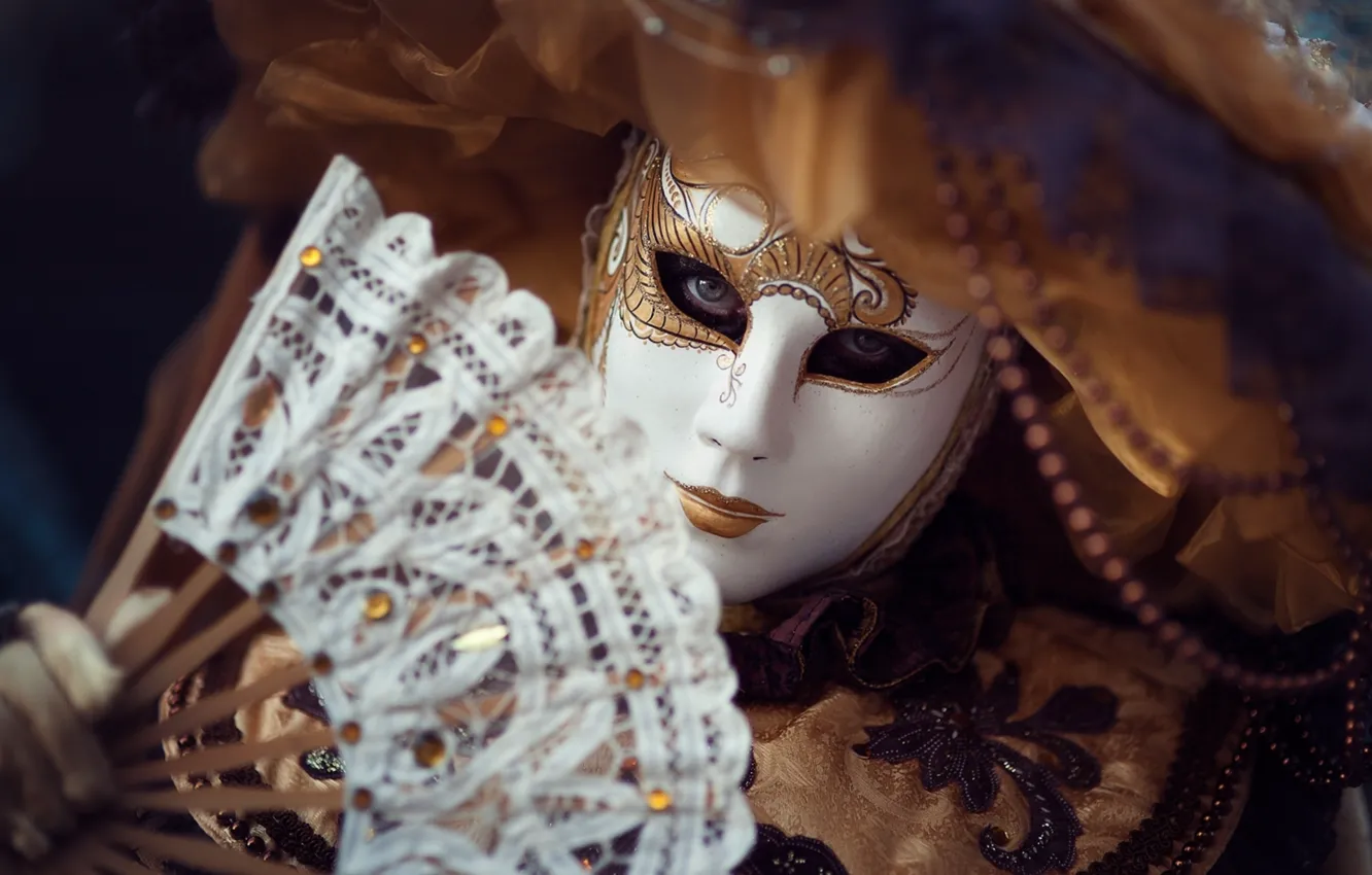 Photo wallpaper mask, fan, costume, carnival