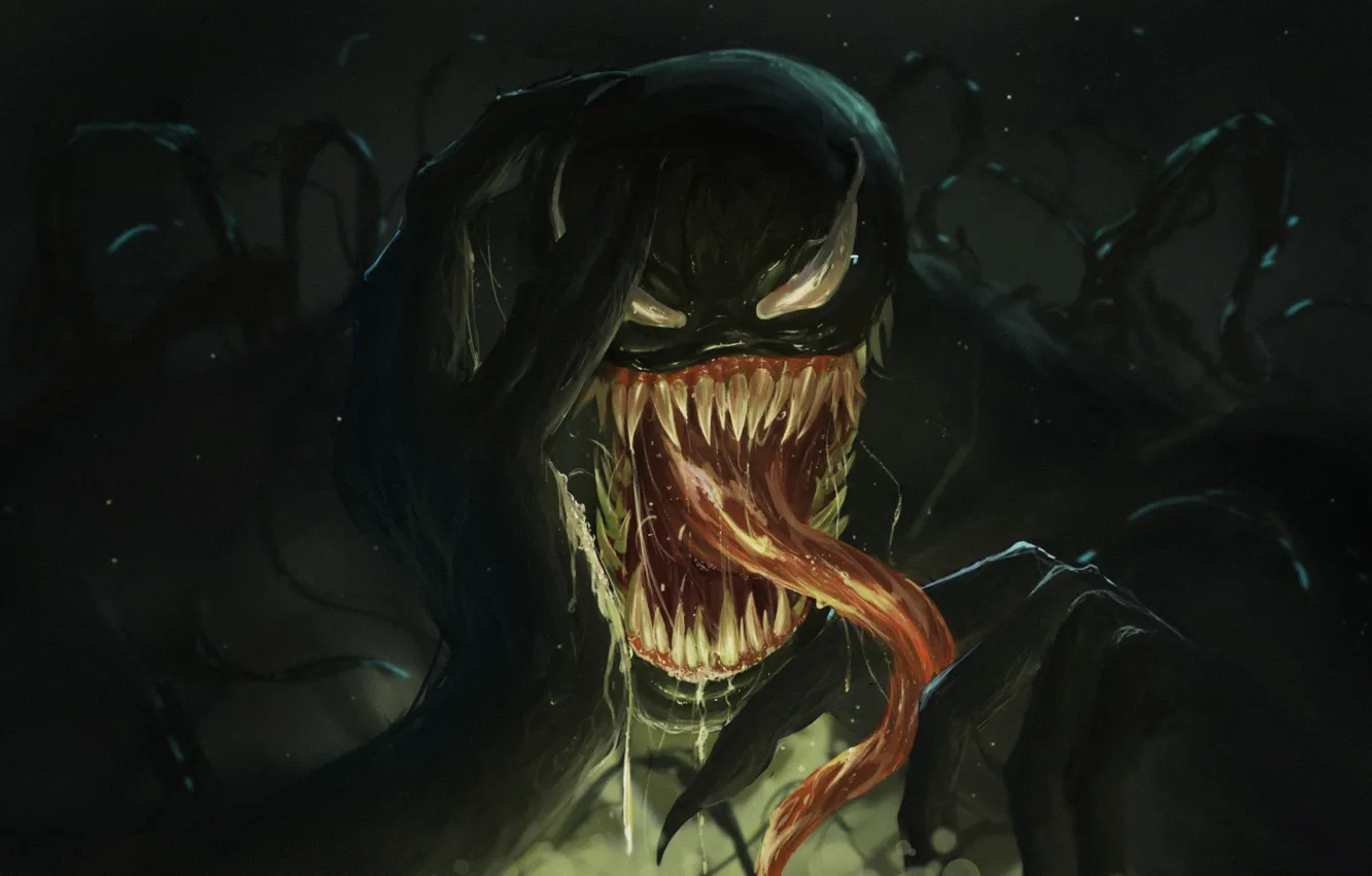 Photo wallpaper Language, Teeth, Marvel, Venom, Venom, Symbiote, Creatures, by Neo Lee