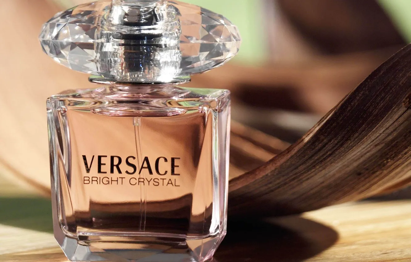 Photo wallpaper bottle, aroma, brand, perfume, Versace, anoint, BRIGHT CRYSTAL