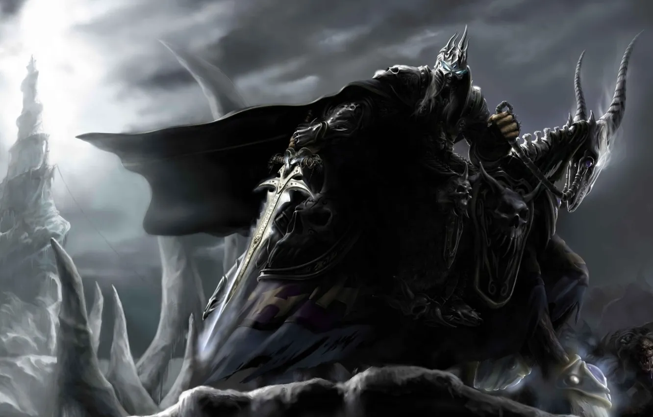 Photo wallpaper Horse, World of Warcraft, lich king, Rider