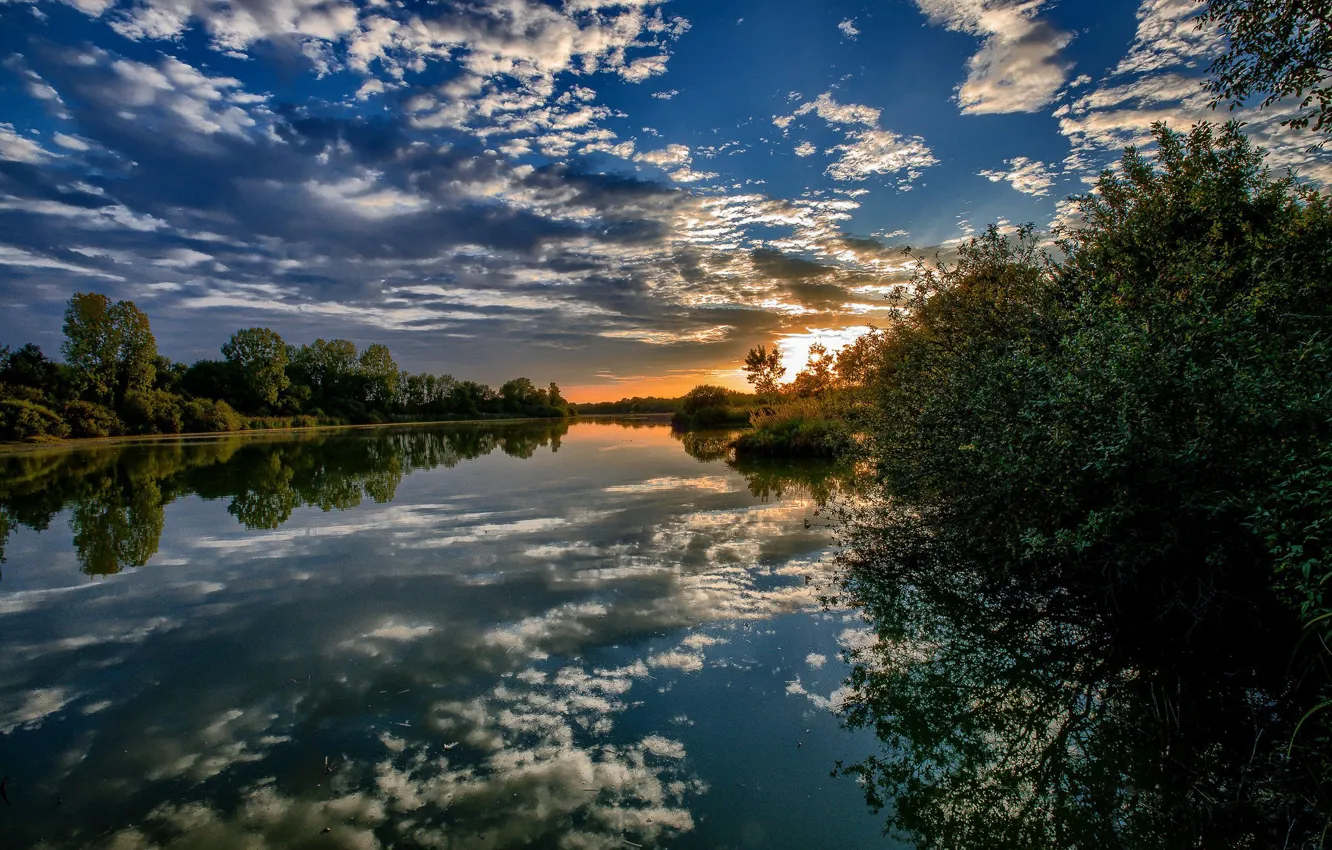 Photo wallpaper sunset, France, the evening