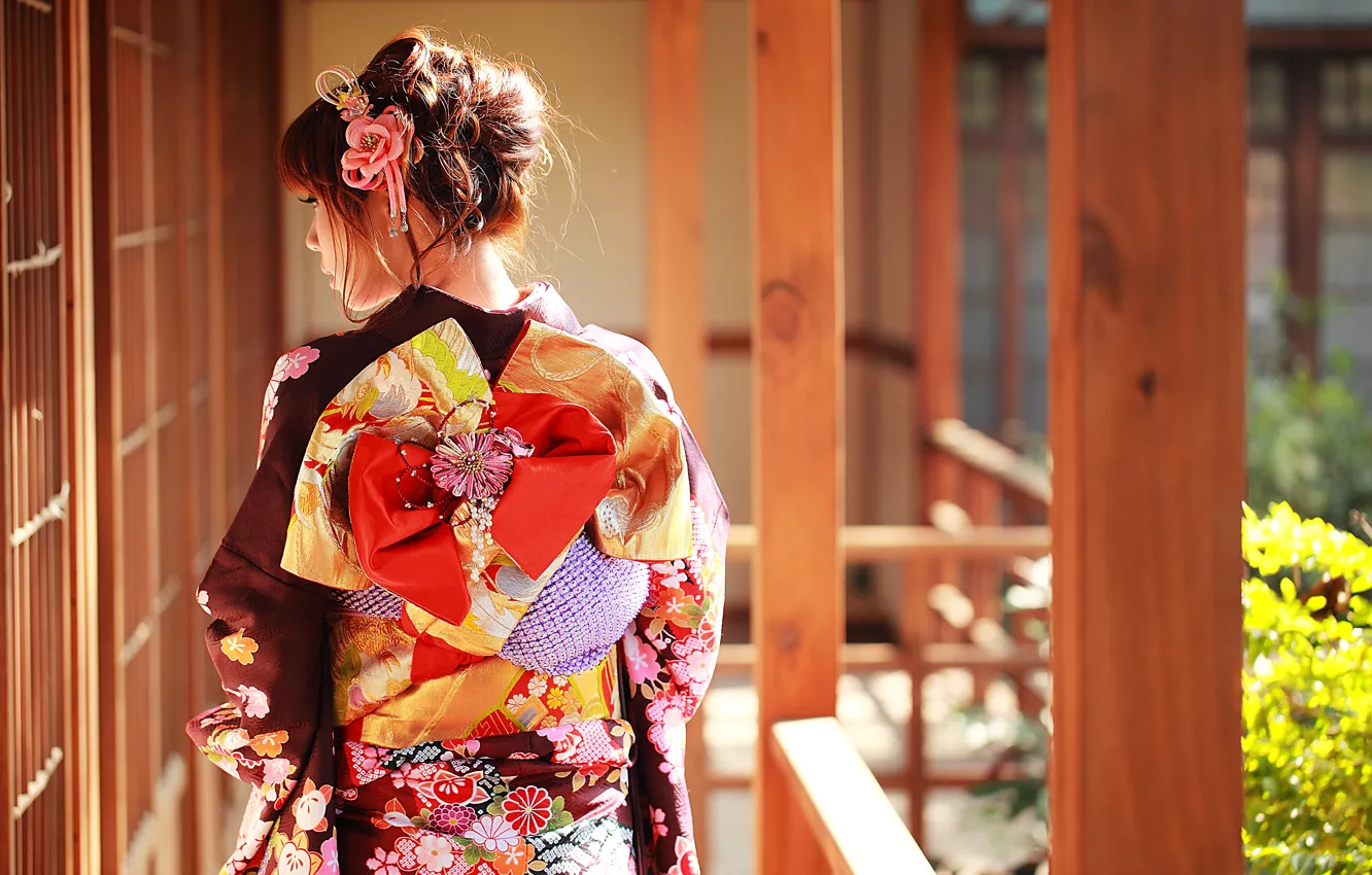 Photo wallpaper summer, face, style, clothing, kimono, Asian