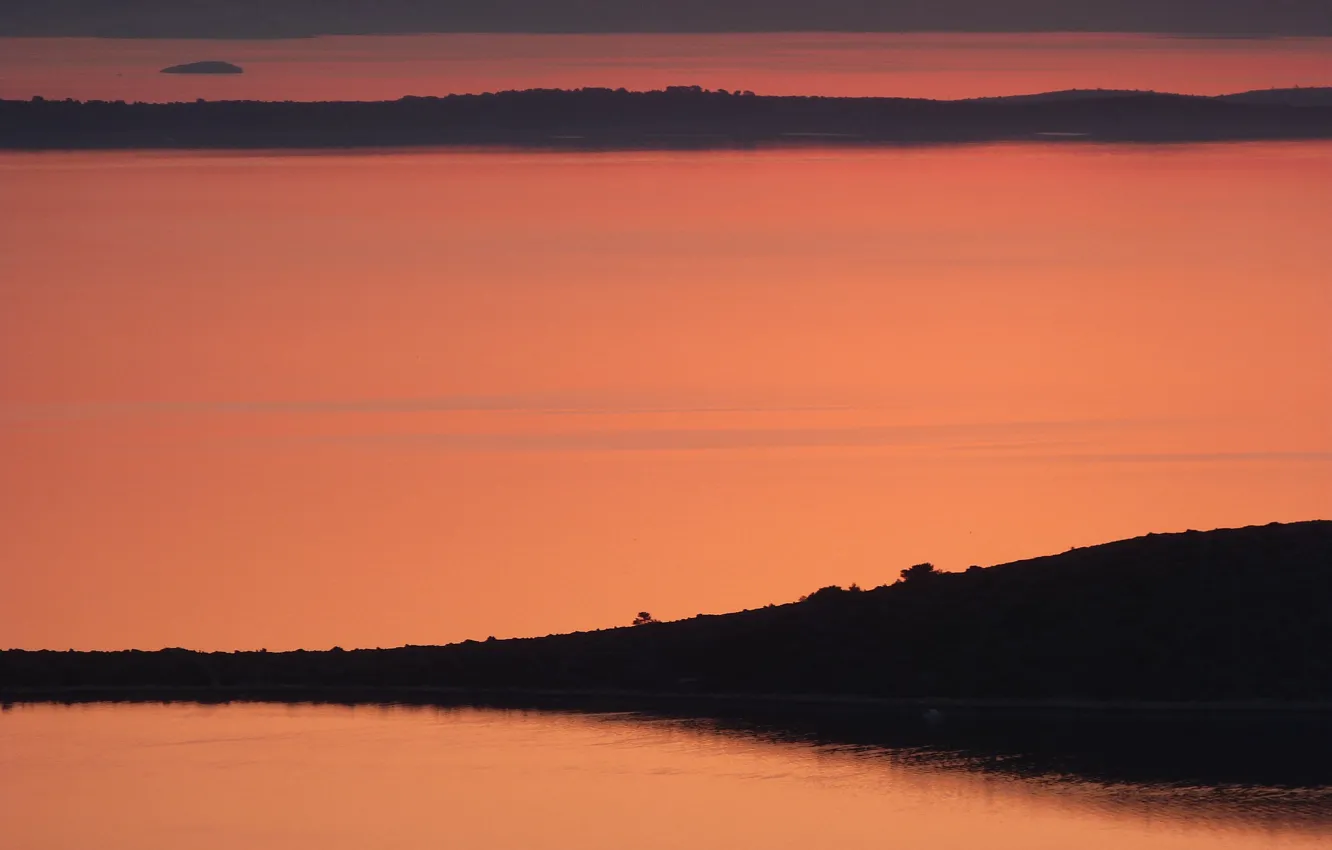 Photo wallpaper red, sunrise, Croatia, Kornati