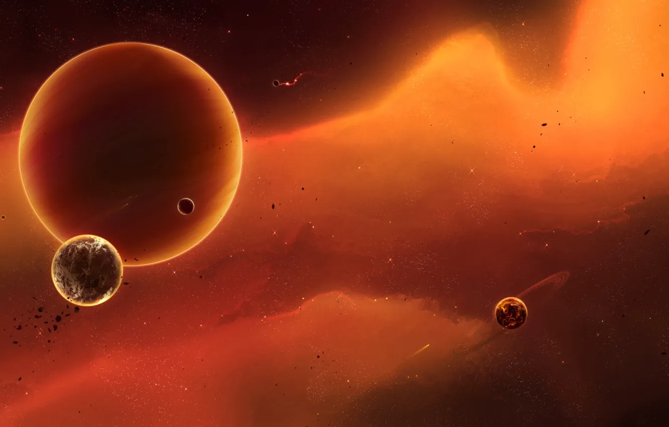 Photo wallpaper stars, planets, mercury rising