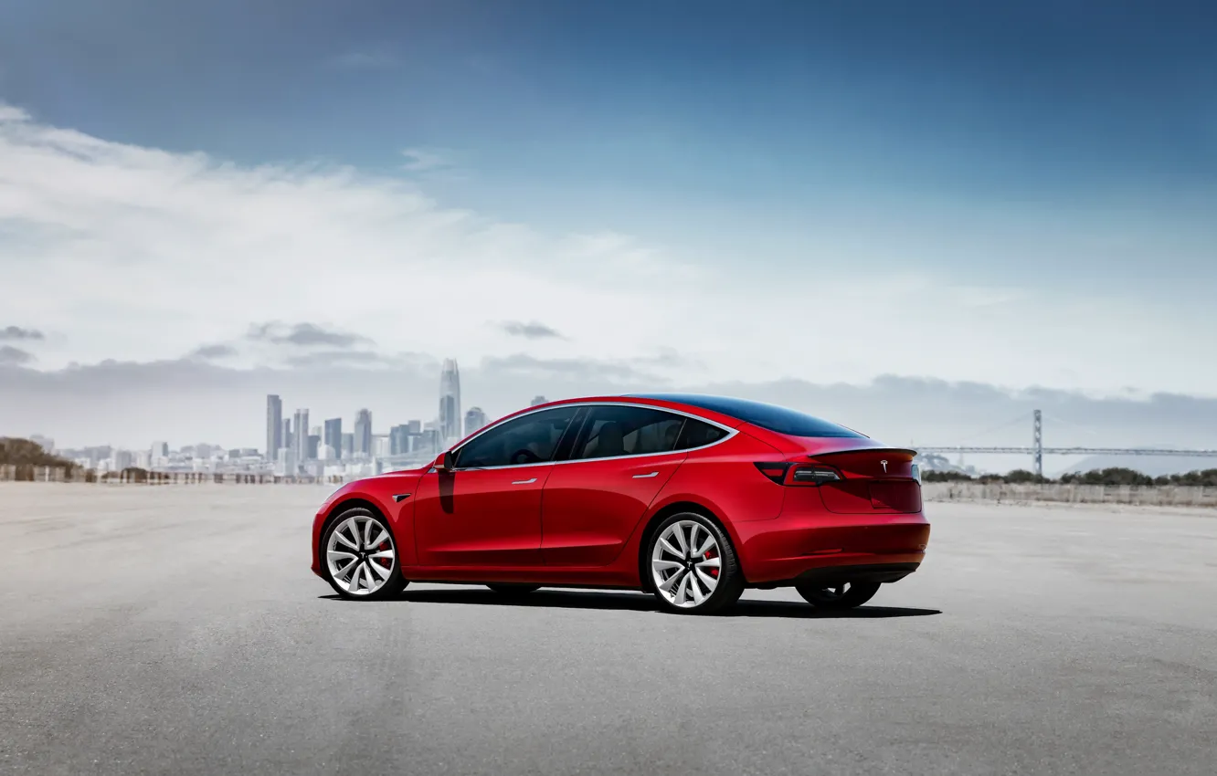 Photo wallpaper Tesla, electric, model 3