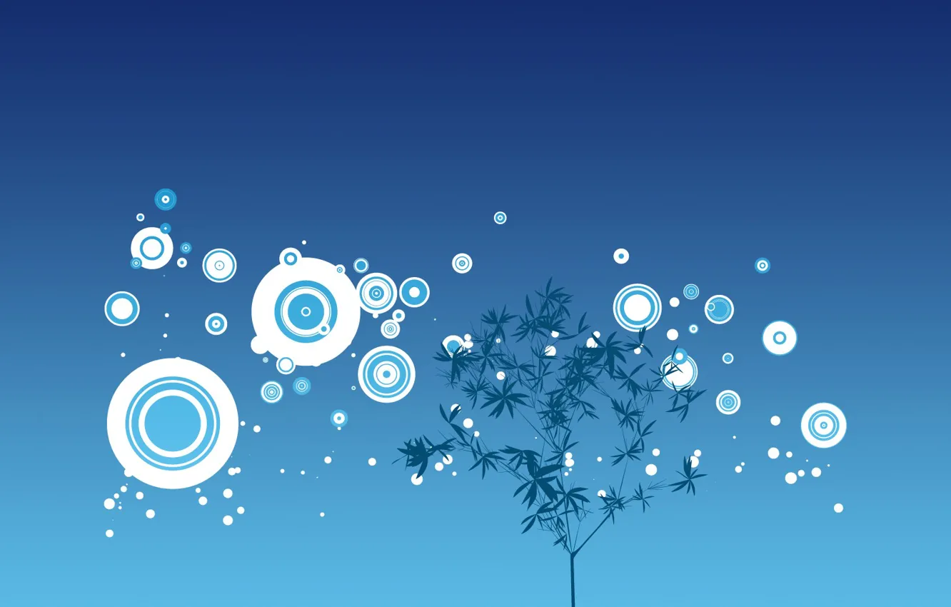 Photo wallpaper trees, circles, minimalism, vector