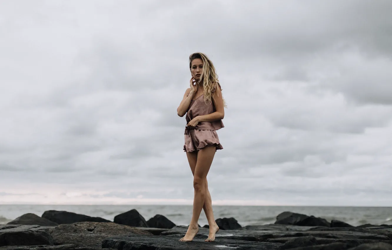 Photo wallpaper pose, blonde, Emily