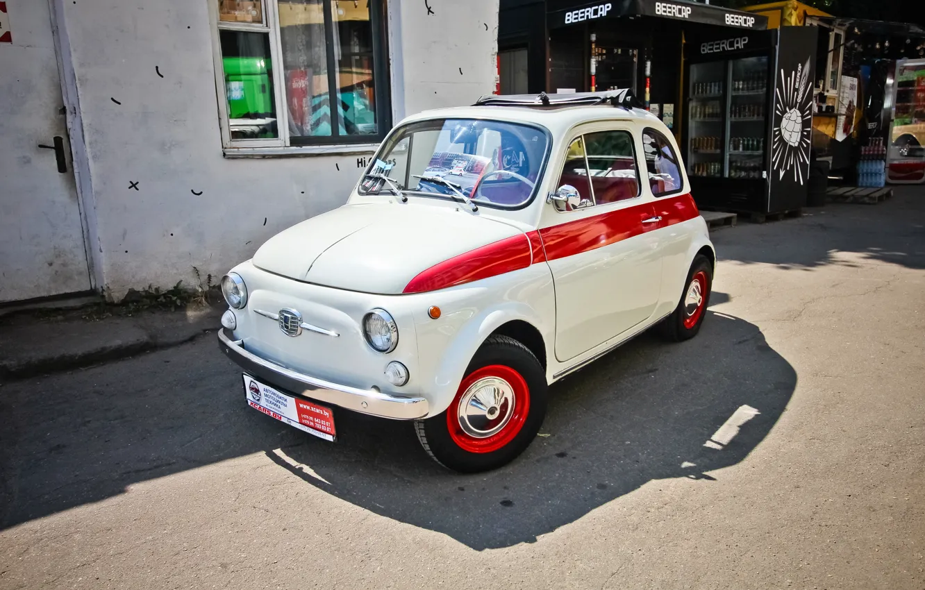 Photo wallpaper fiat, fiat 500, minsk