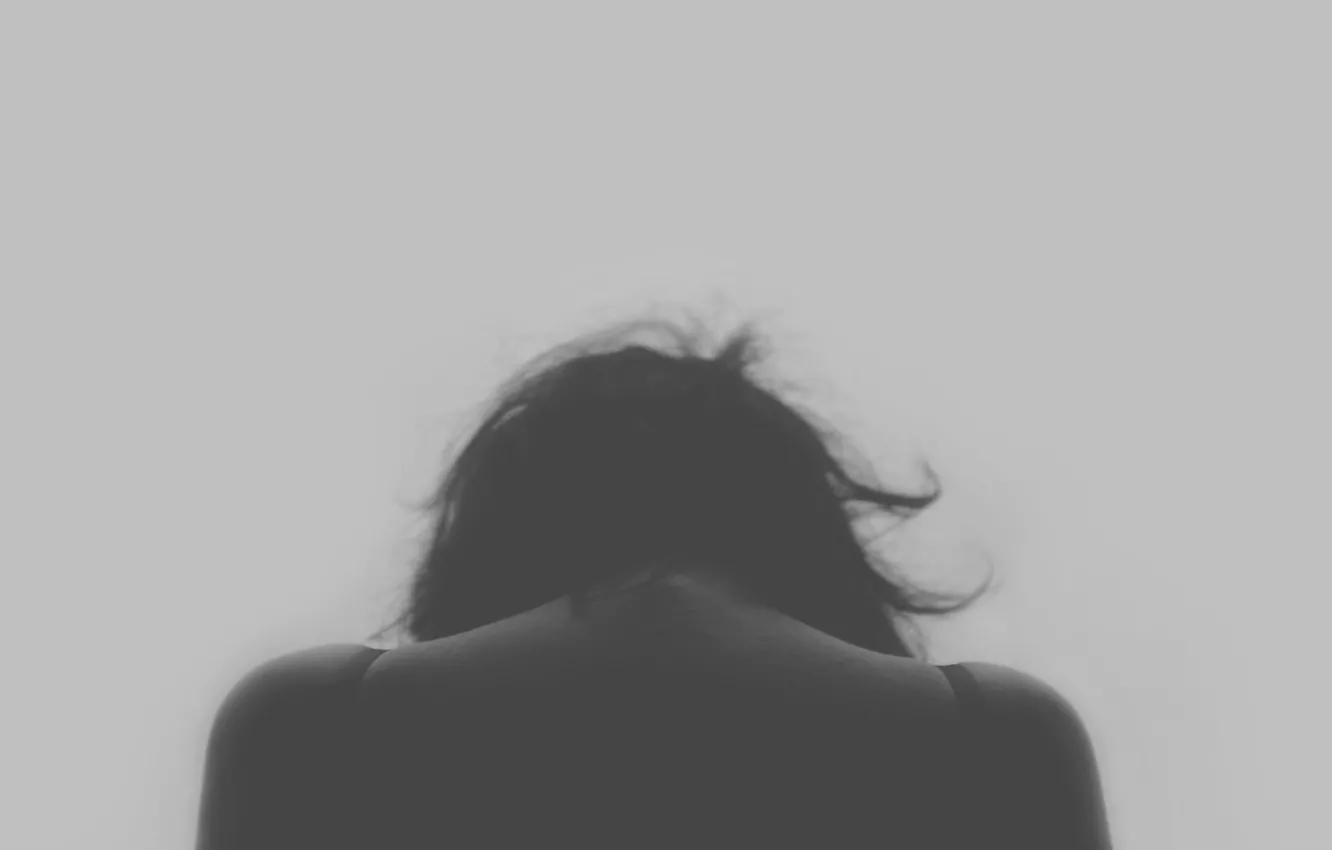 Photo wallpaper sadness, girl, back