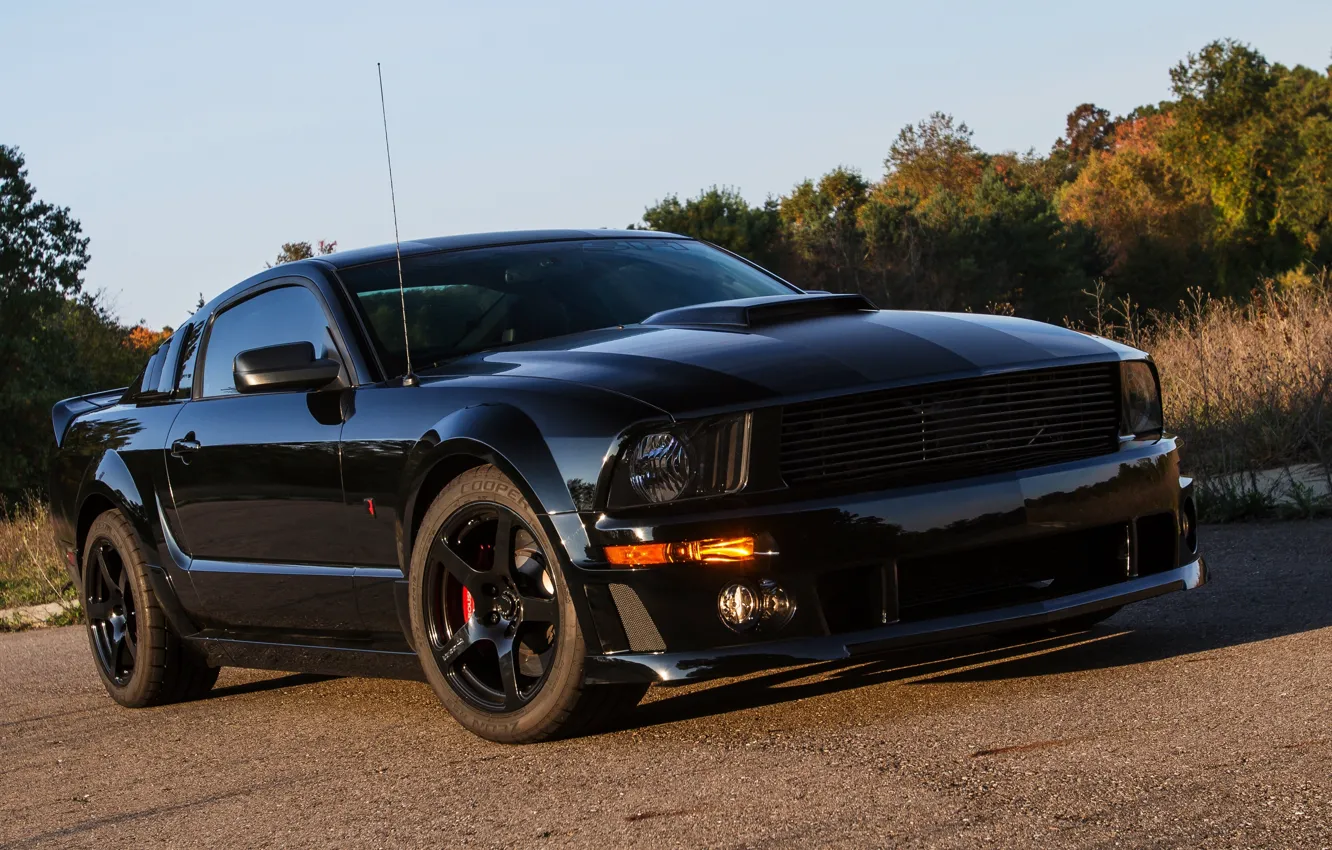 Photo wallpaper Mustang, Ford, Mustang, Ford, 2009, BlackJack, Roush Stage 3