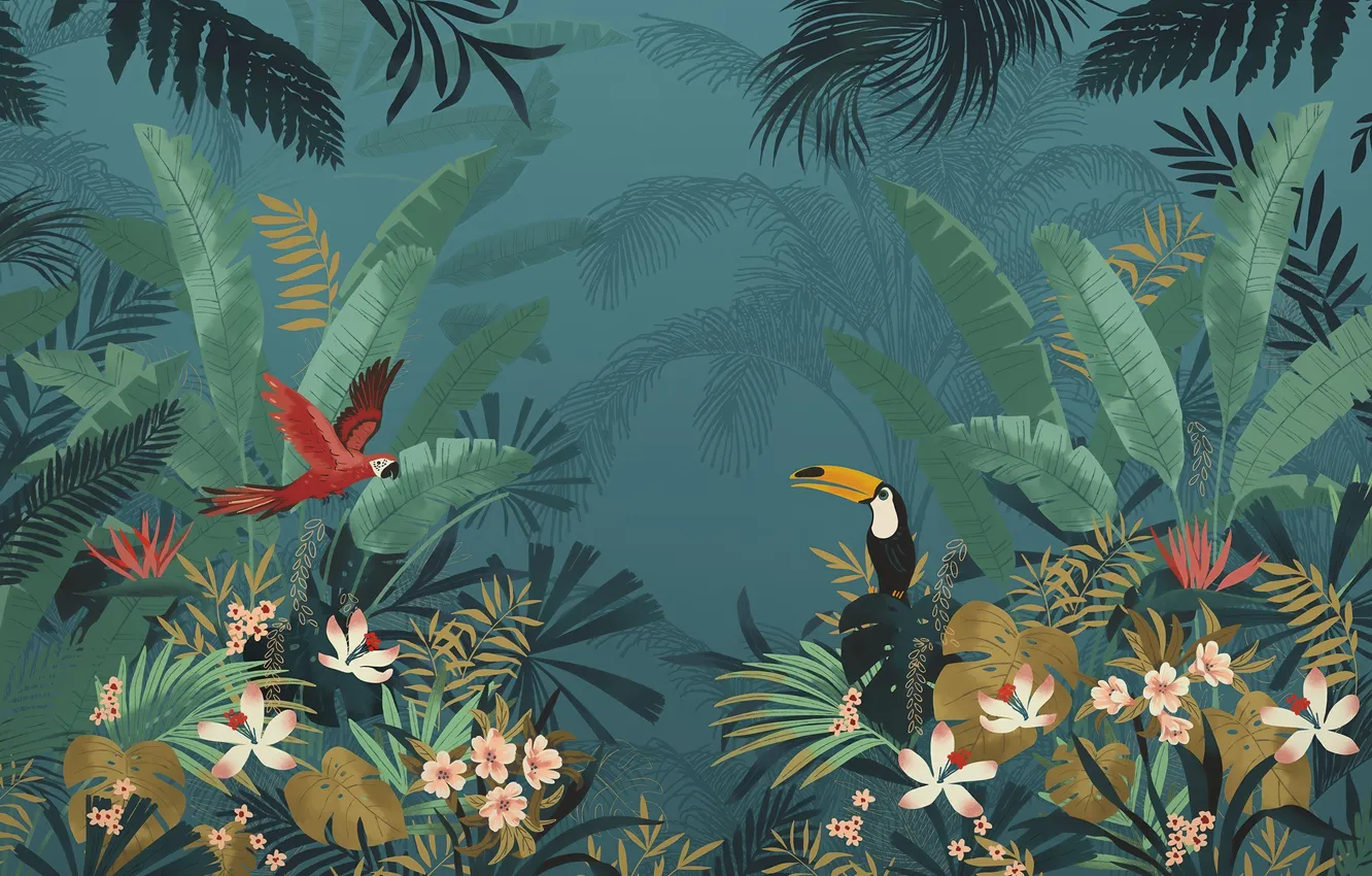 Photo wallpaper background, plant, jungle, jungle, background, plants