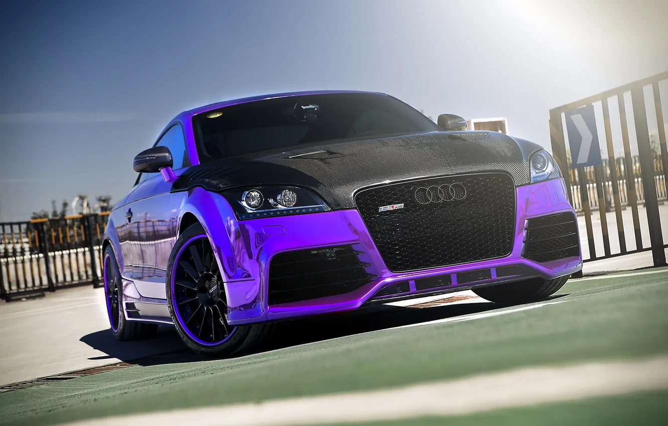 Photo wallpaper Audi, purple, chrome