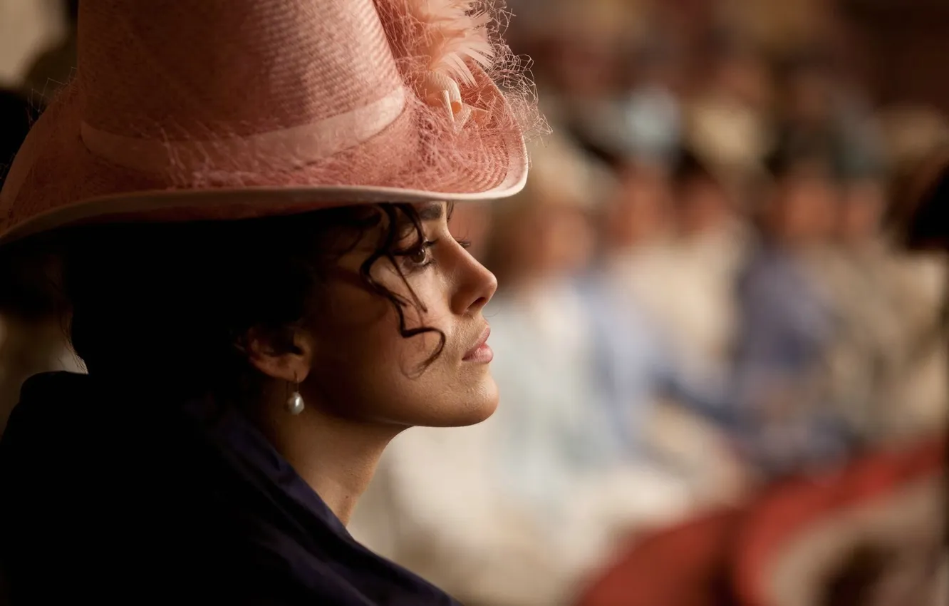 Photo wallpaper girl, hat, actress, profile, Keira Knightley, Keira Knightley, hat