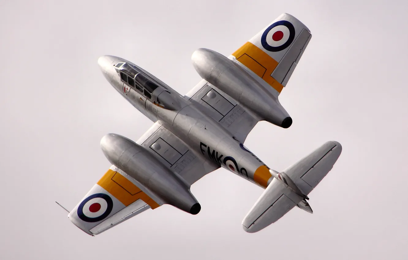 Photo wallpaper flight, fighter, jet, British, Gloster Meteor