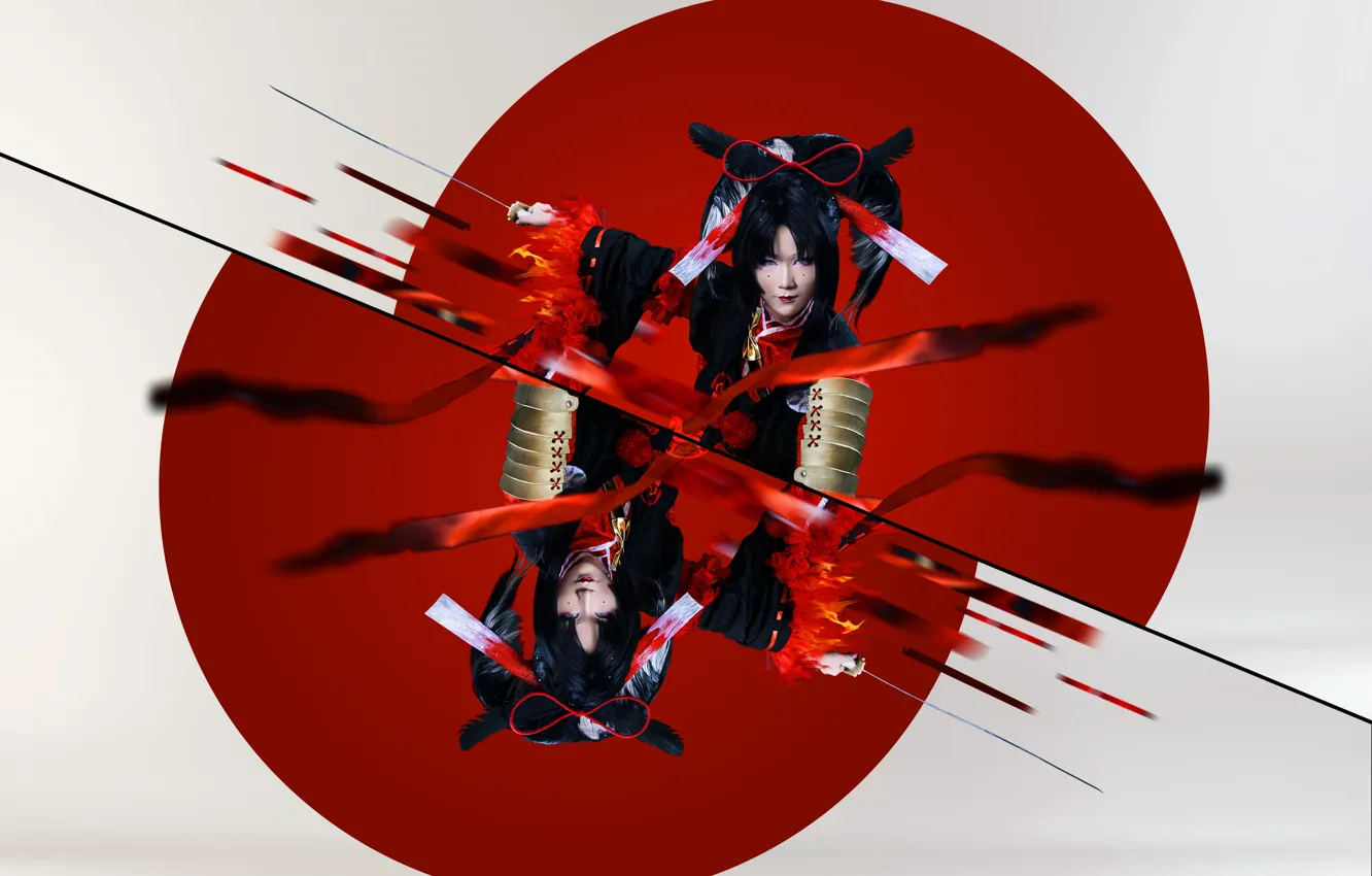 Photo wallpaper style, Japanese, flag, Mets