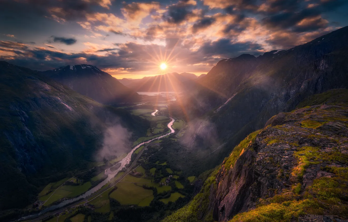 Photo wallpaper beauty, Norway, Romsdalen, Litlefjell