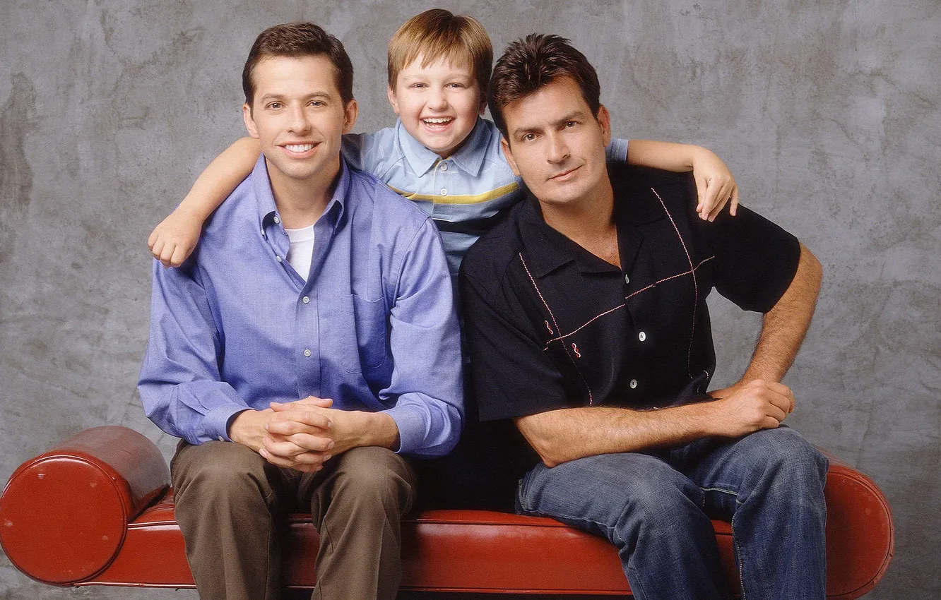 Photo wallpaper the series, actors, characters, Charlie Sheen, John Cryer, Jake Harper, Charlie Harper, Alan Harper